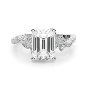 Resplendent Center Round Diamond Engagement Ring in 10K/14K gold and platinum with certified lab-grown or natural diamonds