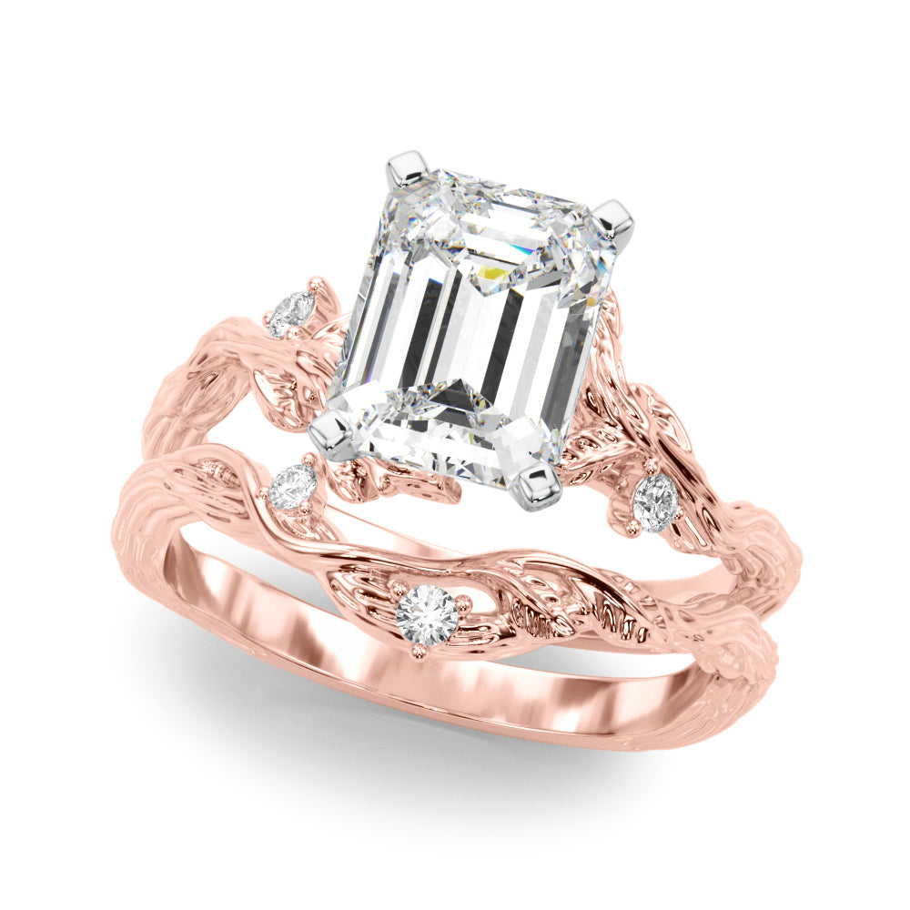 Resplendent Center Round Diamond Engagement Ring in 10K/14K gold and platinum with certified lab-grown or natural diamonds