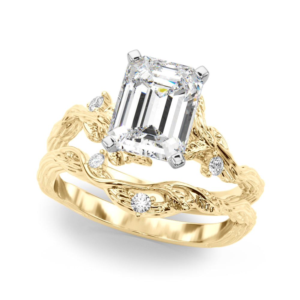 Resplendent Center Round Diamond Engagement Ring in 10K/14K gold and platinum with certified lab-grown or natural diamonds