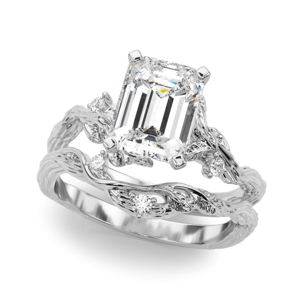 Resplendent Center Round Diamond Engagement Ring in 10K/14K gold and platinum with certified lab-grown or natural diamonds