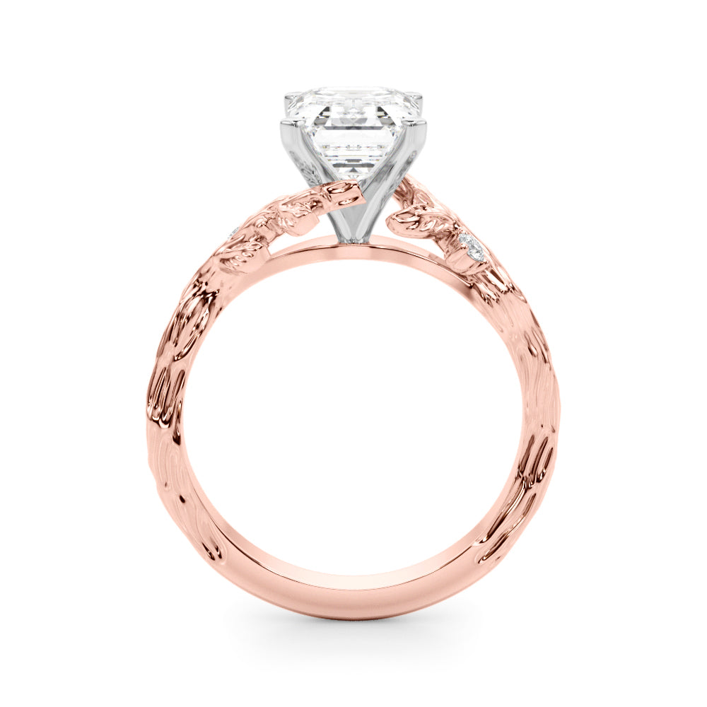 Resplendent Center Round Diamond Engagement Ring in 10K/14K gold and platinum with certified lab-grown or natural diamonds