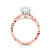 Resplendent Center Round Diamond Engagement Ring in 10K/14K gold and platinum with certified lab-grown or natural diamonds