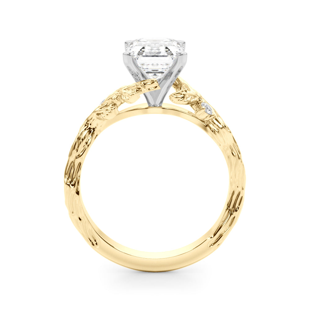 Resplendent Center Round Diamond Engagement Ring in 10K/14K gold and platinum with certified lab-grown or natural diamonds