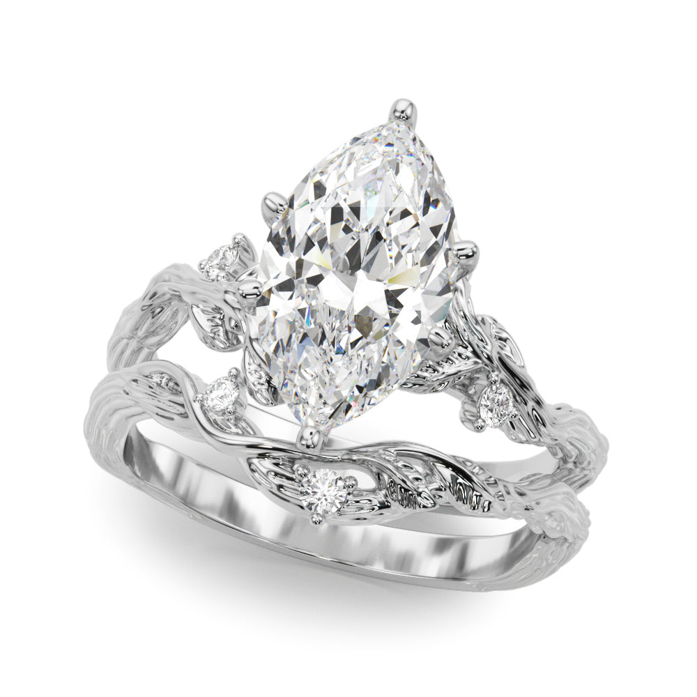 Resplendent Center Round Diamond Engagement Ring in 10K/14K gold and platinum with certified lab-grown or natural diamonds