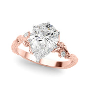 Resplendent Center Round Diamond Engagement Ring in 10K/14K gold and platinum with certified lab-grown or natural diamonds