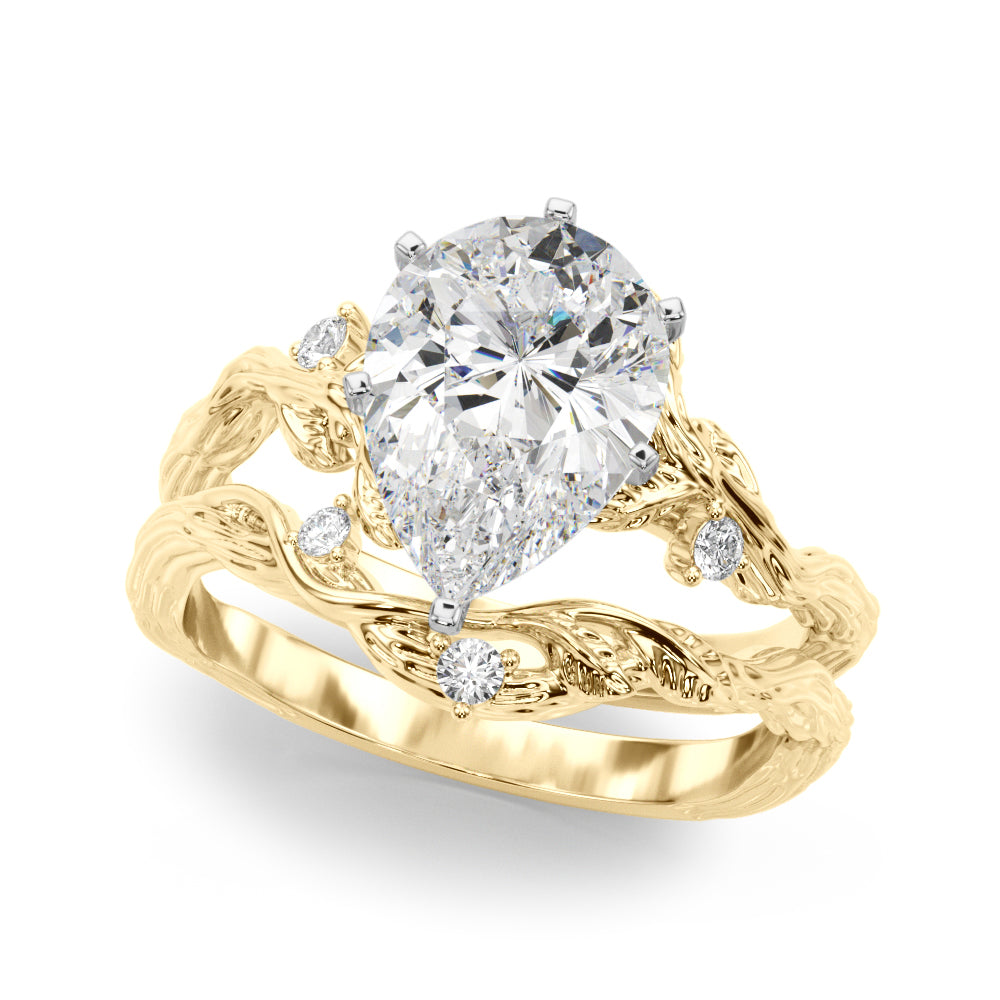 Resplendent Center Round Diamond Engagement Ring in 10K/14K gold and platinum with certified lab-grown or natural diamonds
