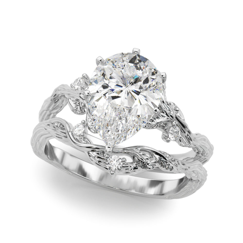 Resplendent Center Round Diamond Engagement Ring in 10K/14K gold and platinum with certified lab-grown or natural diamonds