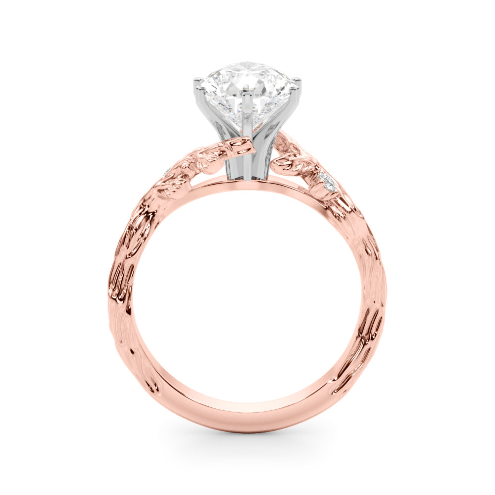Resplendent Center Round Diamond Engagement Ring in 10K/14K gold and platinum with certified lab-grown or natural diamonds