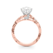 Resplendent Center Round Diamond Engagement Ring in 10K/14K gold and platinum with certified lab-grown or natural diamonds