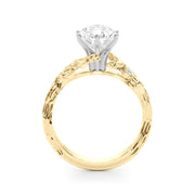 Resplendent Center Round Diamond Engagement Ring in 10K/14K gold and platinum with certified lab-grown or natural diamonds