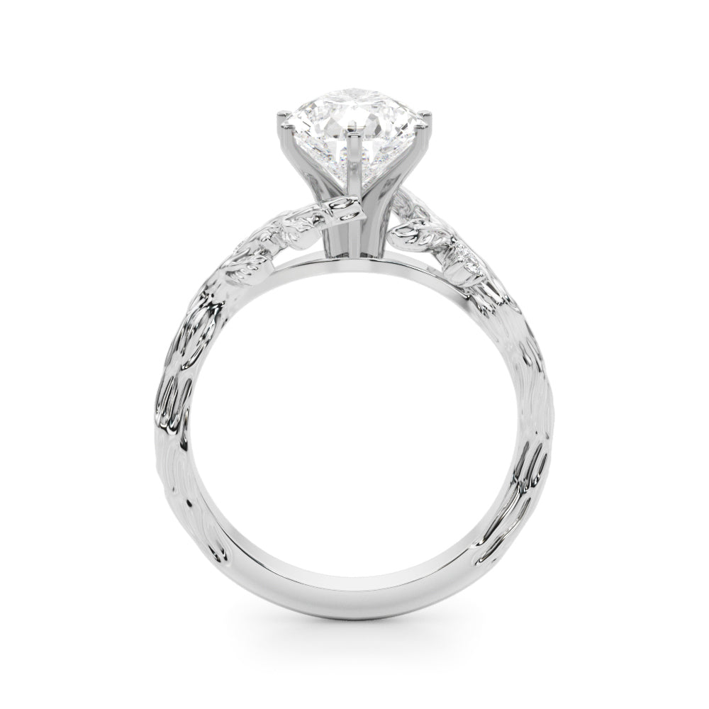 Resplendent Center Round Diamond Engagement Ring in 10K/14K gold and platinum with certified lab-grown or natural diamonds