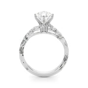 Resplendent Center Round Diamond Engagement Ring in 10K/14K gold and platinum with certified lab-grown or natural diamonds