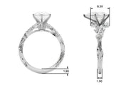 Resplendent Center Round Diamond Engagement Ring in 10K/14K gold and platinum with certified lab-grown or natural diamonds