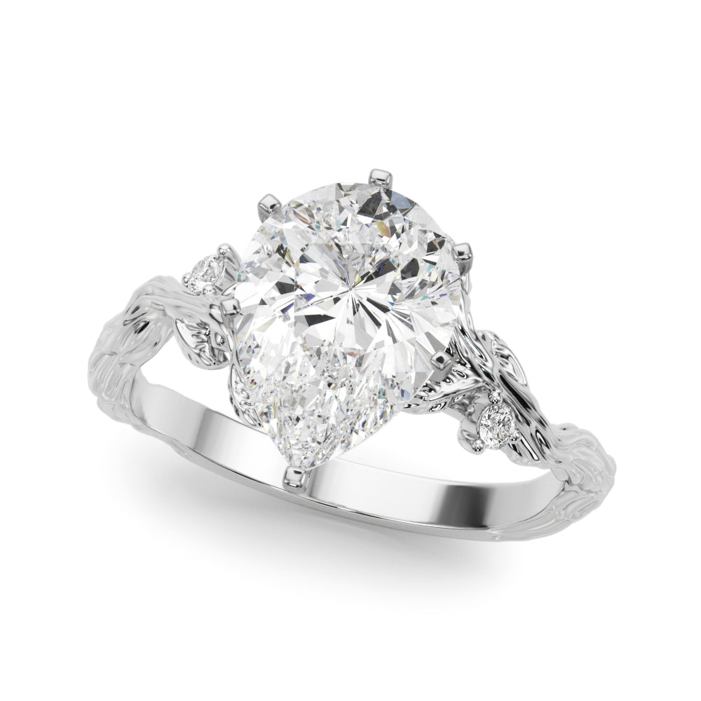 Resplendent Center Round Diamond Engagement Ring in 10K/14K gold and platinum with certified lab-grown or natural diamonds
