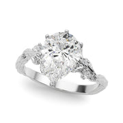 Resplendent Center Round Diamond Engagement Ring in 10K/14K gold and platinum with certified lab-grown or natural diamonds