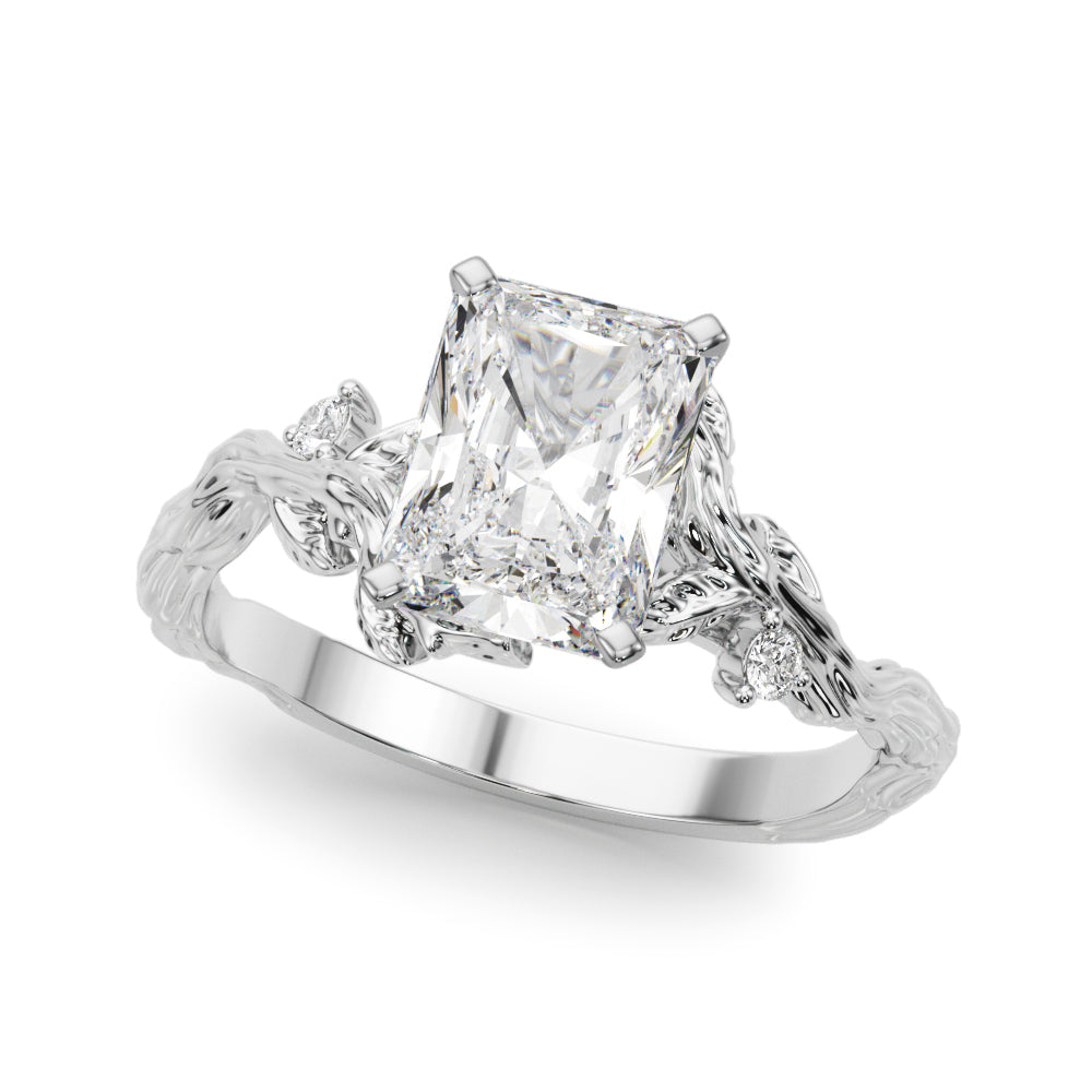 Resplendent Center Round Diamond Engagement Ring in 10K/14K gold and platinum with certified lab-grown or natural diamonds