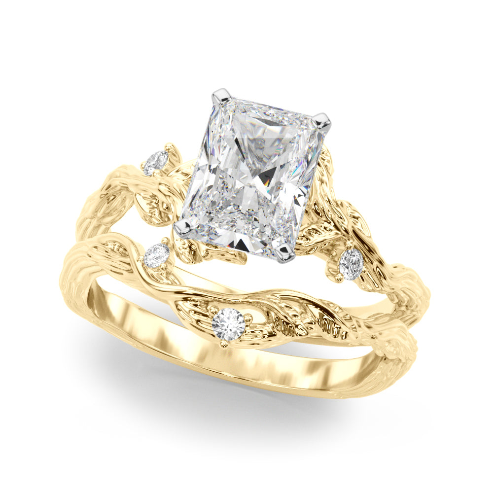 Resplendent Center Round Diamond Engagement Ring in 10K/14K gold and platinum with certified lab-grown or natural diamonds