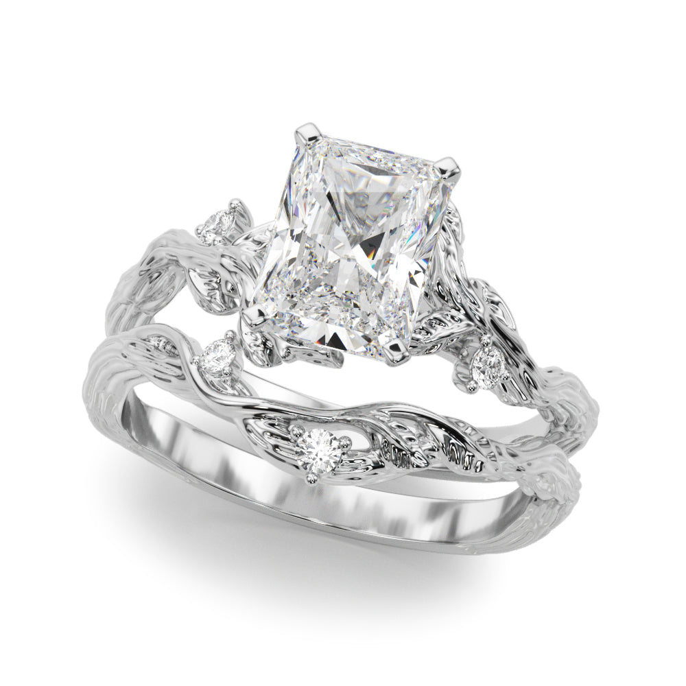 Resplendent Center Round Diamond Engagement Ring in 10K/14K gold and platinum with certified lab-grown or natural diamonds