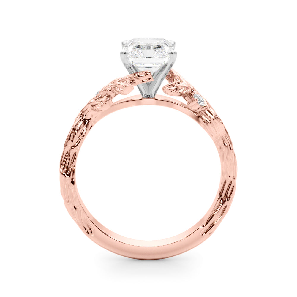 Resplendent Center Round Diamond Engagement Ring in 10K/14K gold and platinum with certified lab-grown or natural diamonds