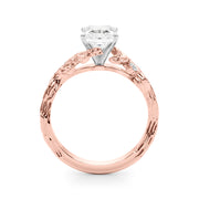 Resplendent Center Round Diamond Engagement Ring in 10K/14K gold and platinum with certified lab-grown or natural diamonds
