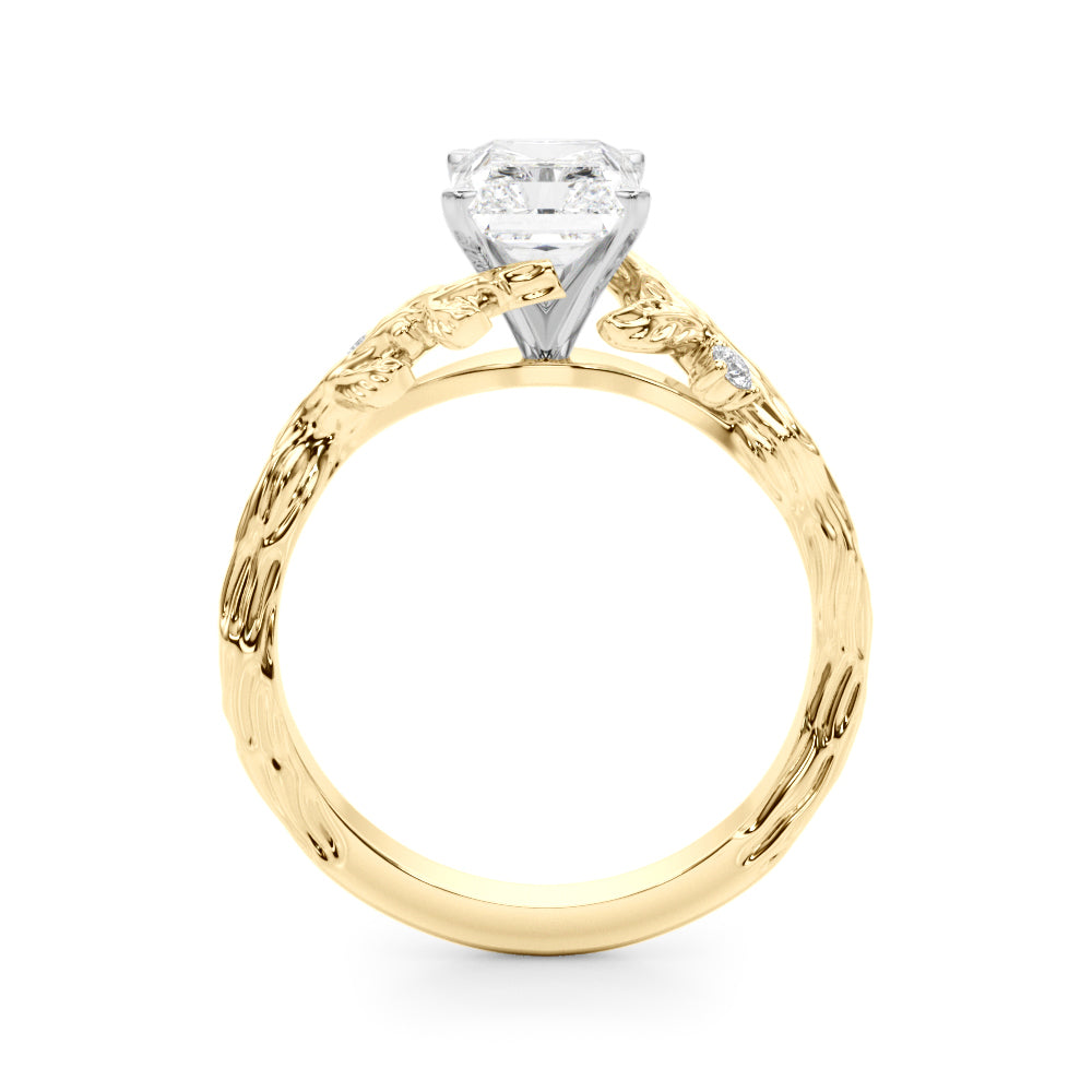 Resplendent Center Round Diamond Engagement Ring in 10K/14K gold and platinum with certified lab-grown or natural diamonds