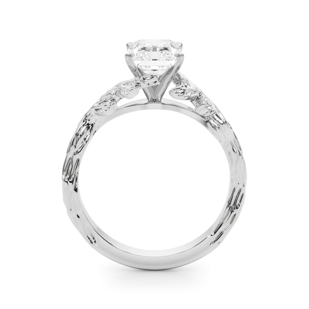 Resplendent Center Round Diamond Engagement Ring in 10K/14K gold and platinum with certified lab-grown or natural diamonds