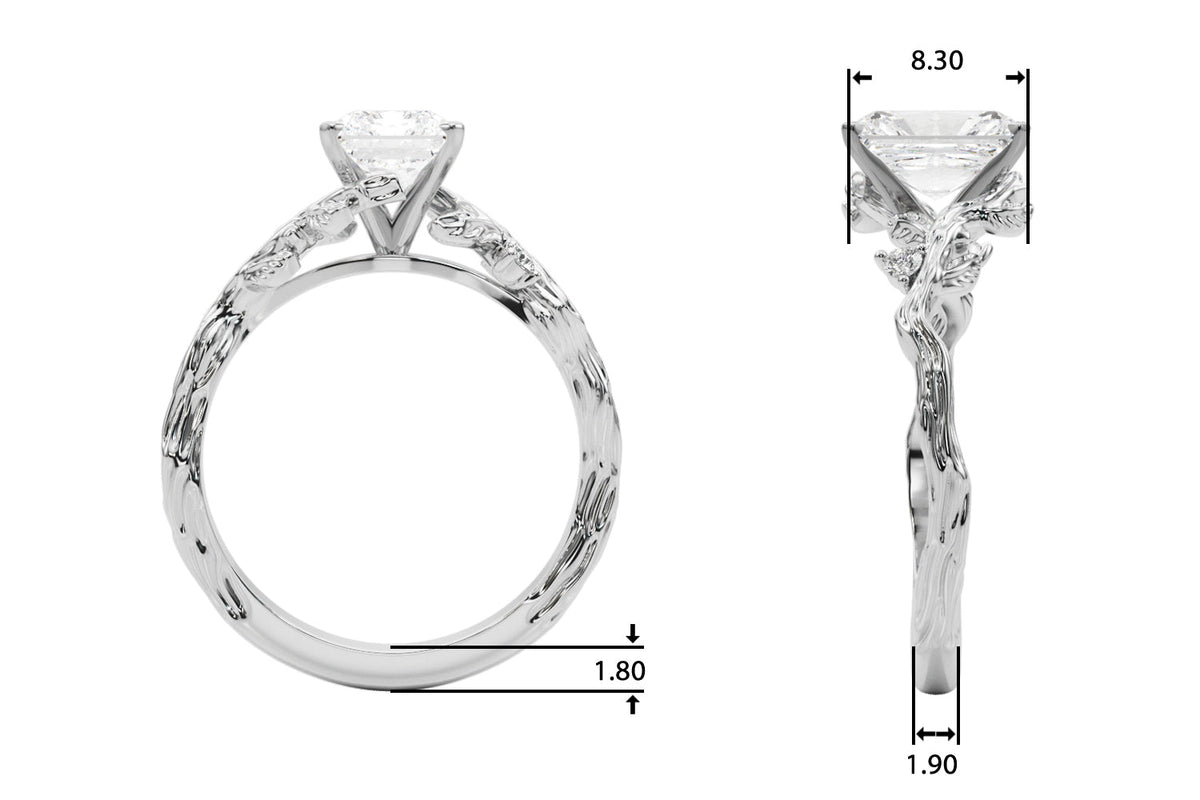 Resplendent Center Round Diamond Engagement Ring in 10K/14K gold and platinum with certified lab-grown or natural diamonds