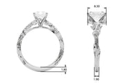 Resplendent Center Round Diamond Engagement Ring in 10K/14K gold and platinum with certified lab-grown or natural diamonds
