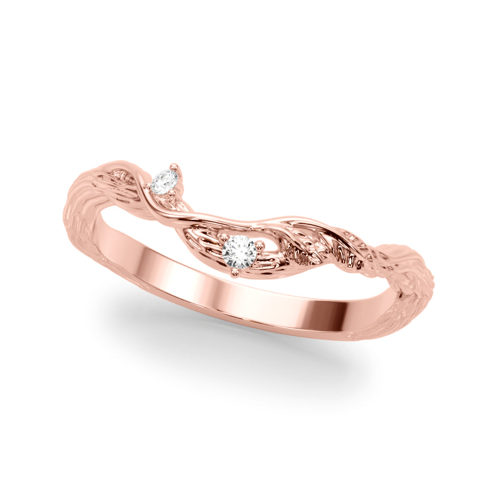 Accented Floral Half Eternity Ring in Gold & Platinum