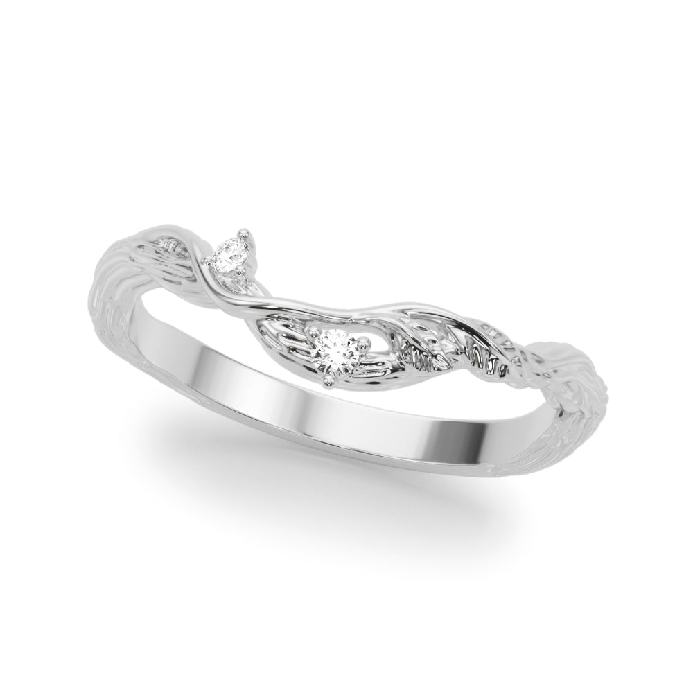 Accented Floral Half Eternity Ring in Gold & Platinum