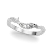 Accented Floral Half Eternity Ring in Gold & Platinum