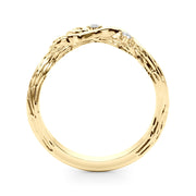 Accented Floral Half Eternity Ring in Gold & Platinum