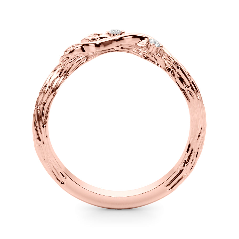 Accented Floral Half Eternity Ring in Gold & Platinum