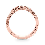 Accented Floral Half Eternity Ring in Gold & Platinum