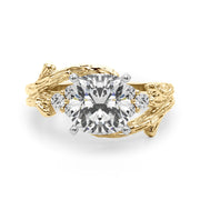 Cherished Center Round Diamond Engagement Ring â€” 10K/14K Gold & Platinum