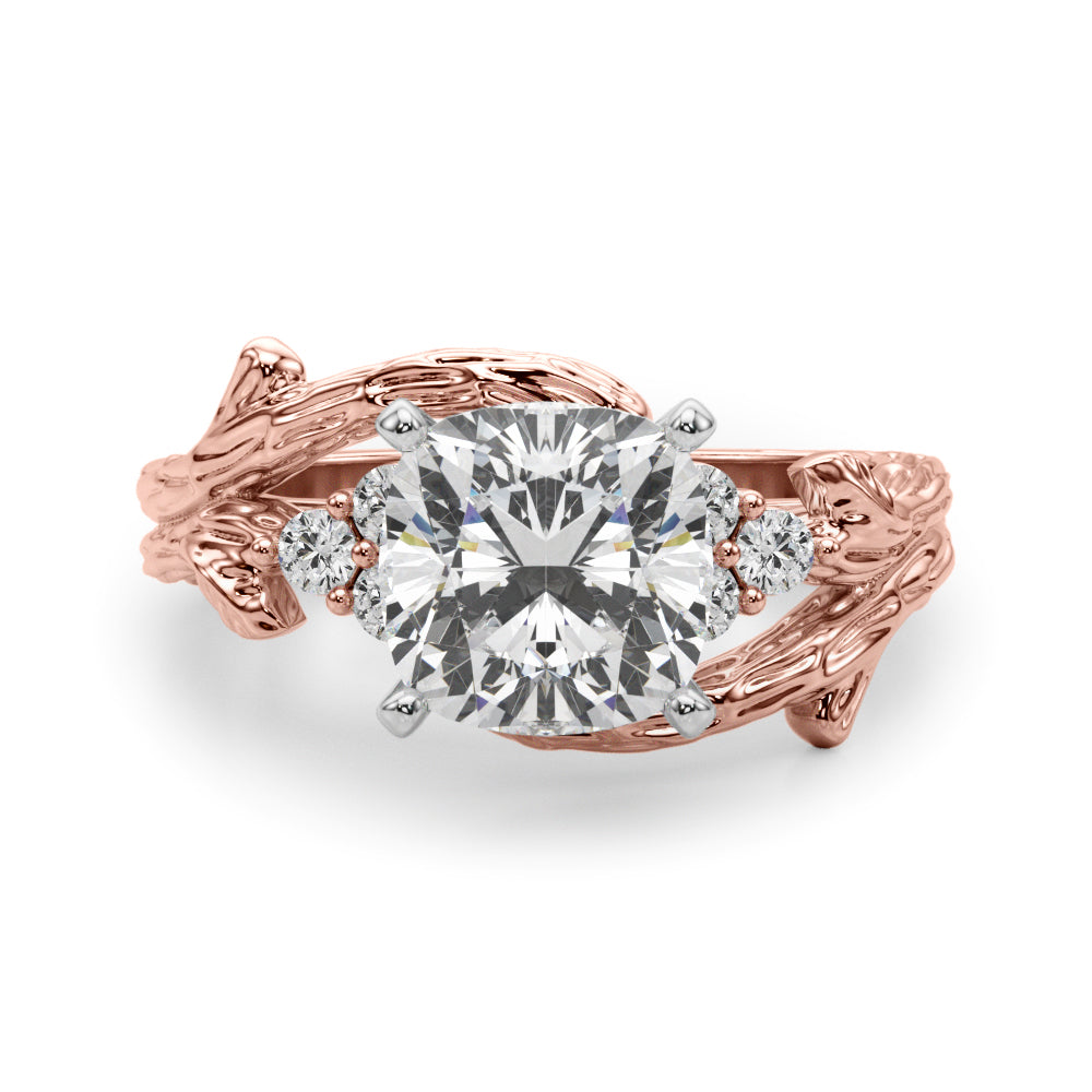 Cherished Center Round Diamond Engagement Ring â€” 10K/14K Gold & Platinum