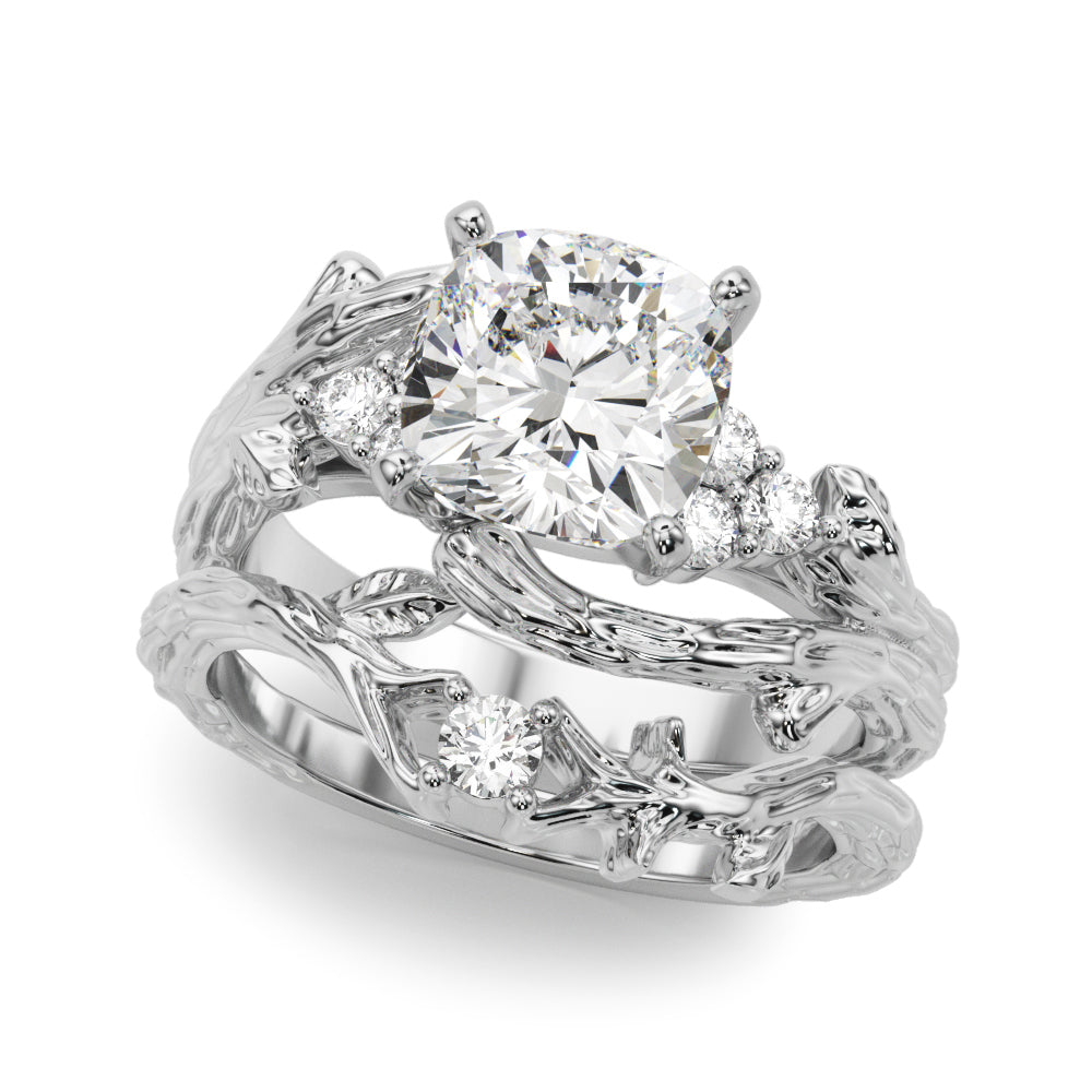 Cherished Center Round Diamond Engagement Ring â€” 10K/14K Gold & Platinum