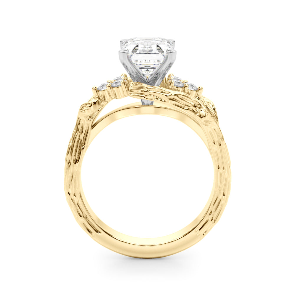 Cherished Center Round Diamond Engagement Ring â€” 10K/14K Gold & Platinum