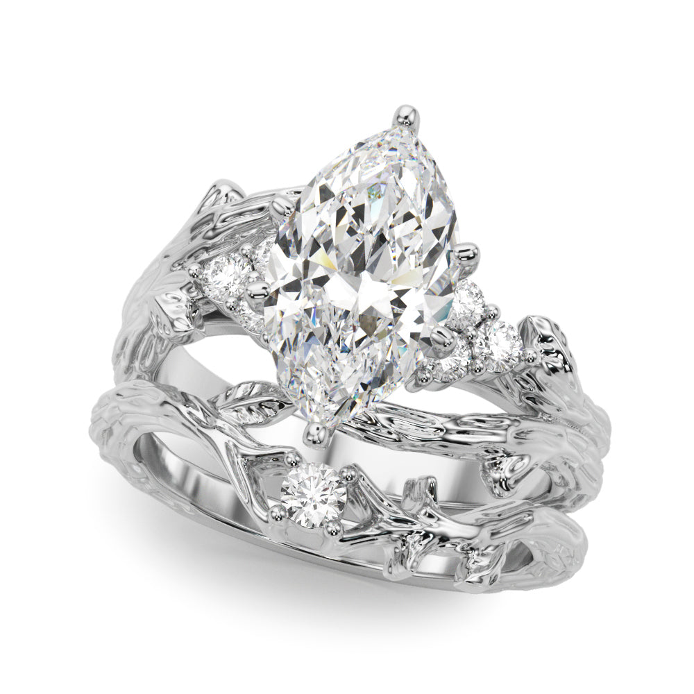 Cherished Center Round Diamond Engagement Ring â€” 10K/14K Gold & Platinum