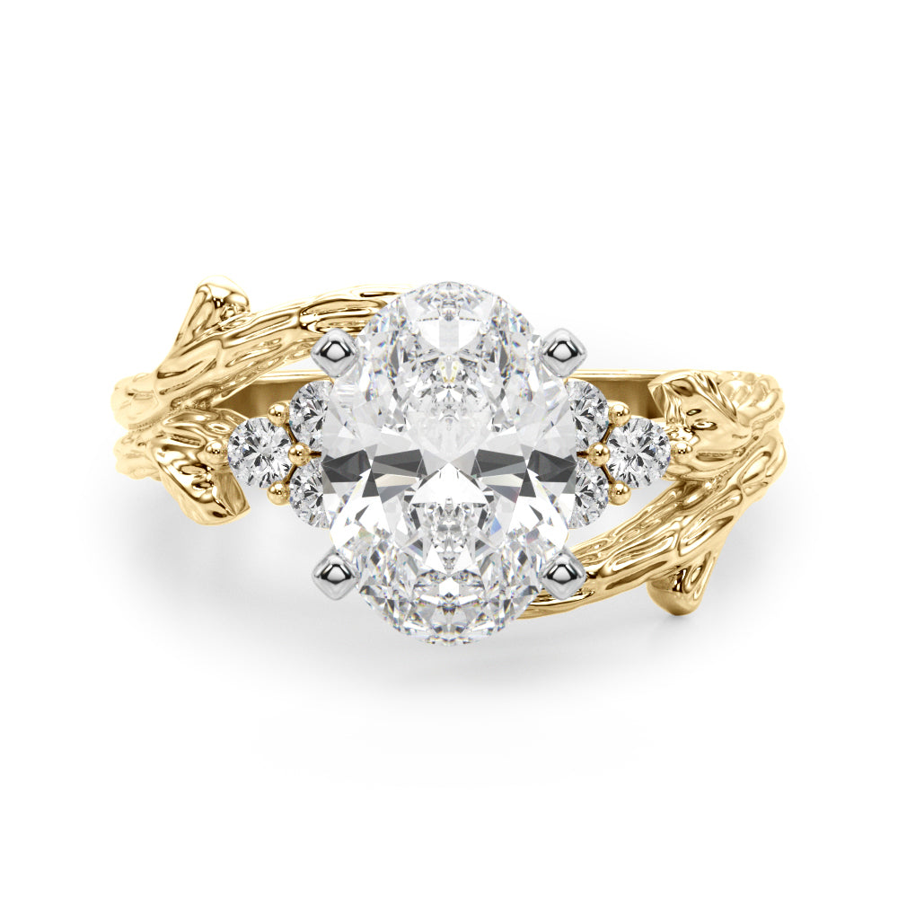 Cherished Center Round Diamond Engagement Ring â€” 10K/14K Gold & Platinum