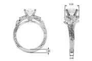 Cherished Center Round Diamond Engagement Ring â€” 10K/14K Gold & Platinum