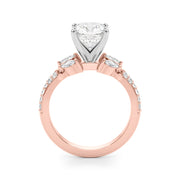 Noble Sidestone Round Diamond Engagement Ring in 10K/14K gold and platinum with certified lab-grown or natural diamonds