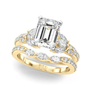 Noble Sidestone Round Diamond Engagement Ring in 10K/14K gold and platinum with certified lab-grown or natural diamonds
