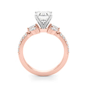 Noble Sidestone Round Diamond Engagement Ring in 10K/14K gold and platinum with certified lab-grown or natural diamonds