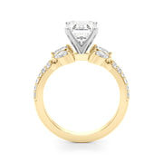 Noble Sidestone Round Diamond Engagement Ring in 10K/14K gold and platinum with certified lab-grown or natural diamonds