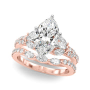 Noble Sidestone Round Diamond Engagement Ring in 10K/14K gold and platinum with certified lab-grown or natural diamonds