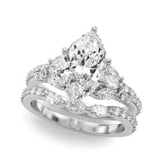 Noble Sidestone Round Diamond Engagement Ring in 10K/14K gold and platinum with certified lab-grown or natural diamonds