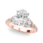 Noble Sidestone Round Diamond Engagement Ring in 10K/14K gold and platinum with certified lab-grown or natural diamonds