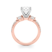 Noble Sidestone Round Diamond Engagement Ring in 10K/14K gold and platinum with certified lab-grown or natural diamonds