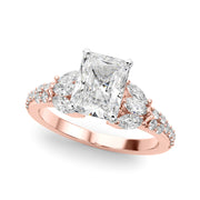 Noble Sidestone Round Diamond Engagement Ring in 10K/14K gold and platinum with certified lab-grown or natural diamonds